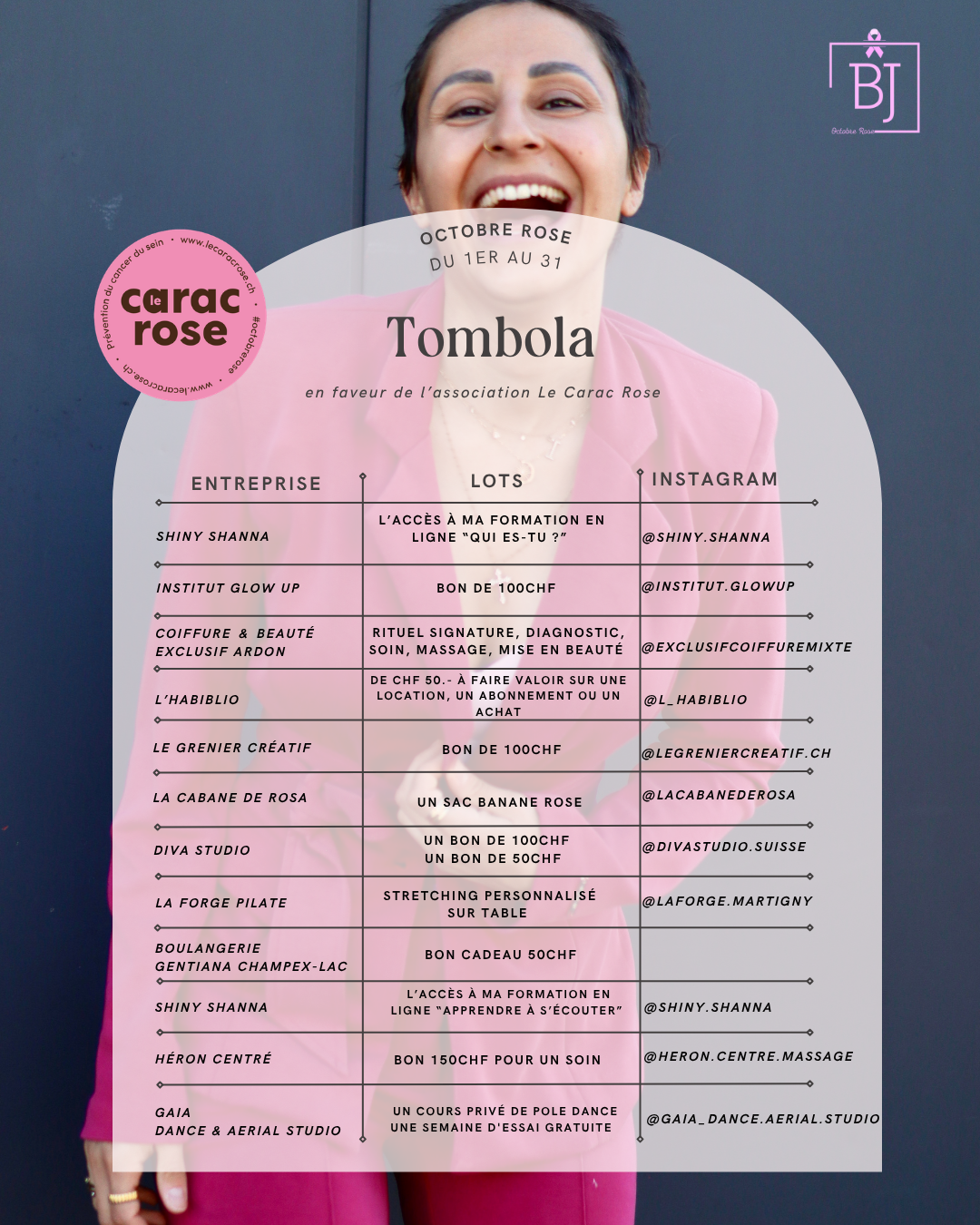 Tombola en faveur de l'association ''Le Carac Rose'' 💕