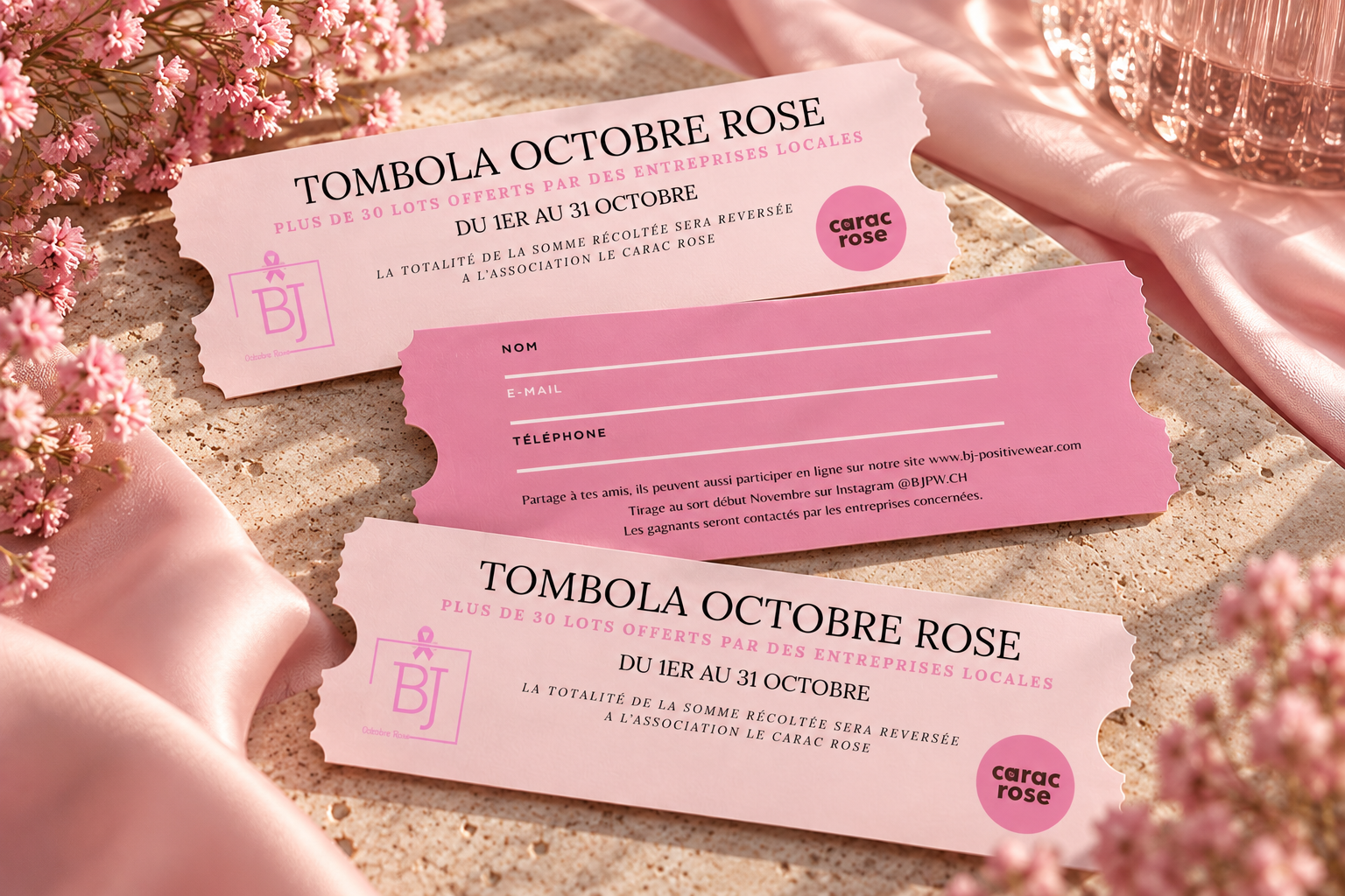 Tombola en faveur de l'association ''Le Carac Rose'' 💕